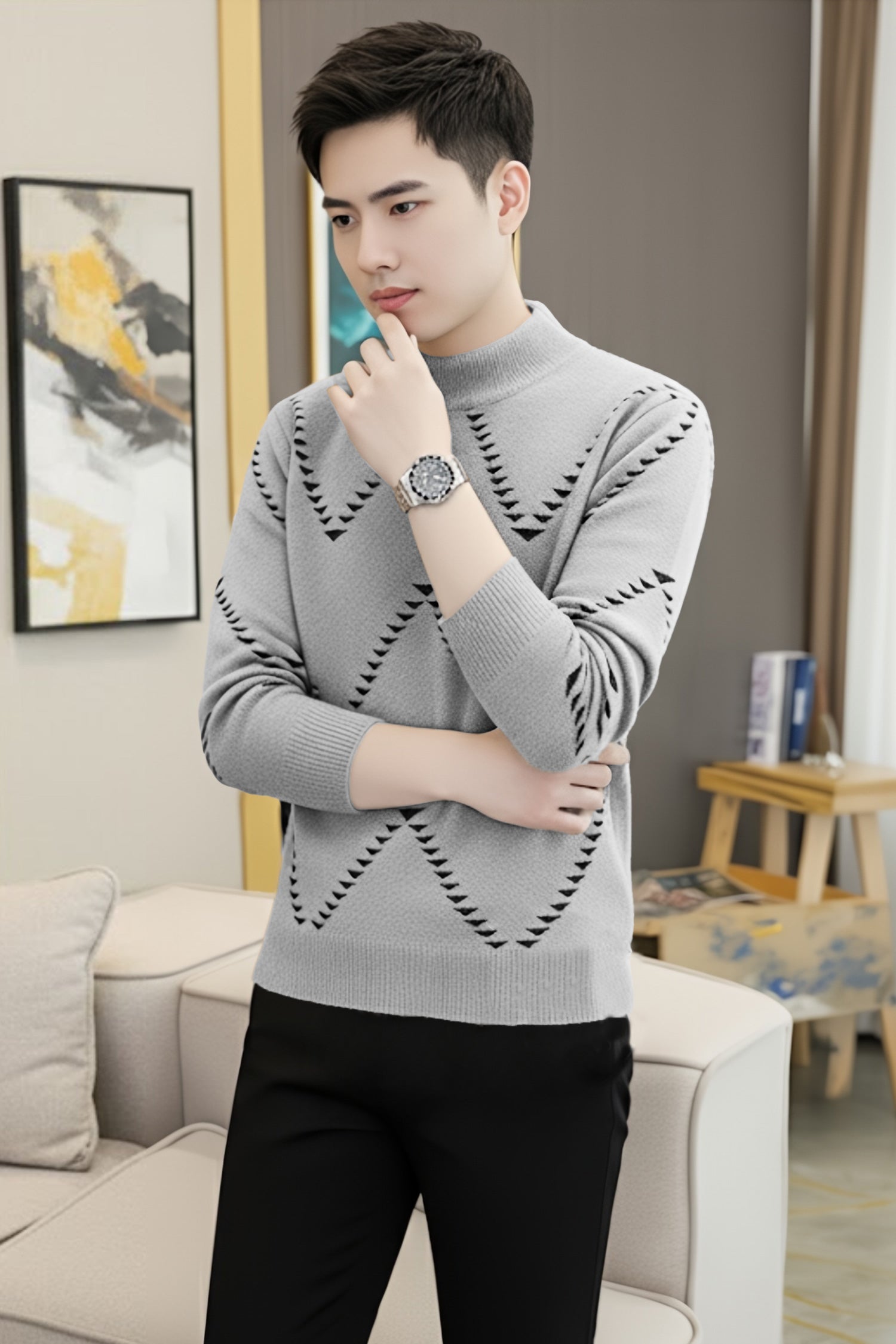 Turbo StyleCast Round Neck Imported Men's Sweater