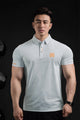 Hrms Orange Accent Logo Style Men's Polo Shirt In Slate Grey
