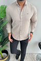 Turbo Dobby Textured Long Sleeve Cotton Casual Shirt