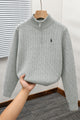 Polo Cable Crew Texture Half-Zip Imported Men's Jumper Sweater