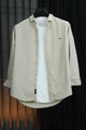 Turbo Dobby Textured Long Sleeve Cotton Casual Shirt In Slate Grey