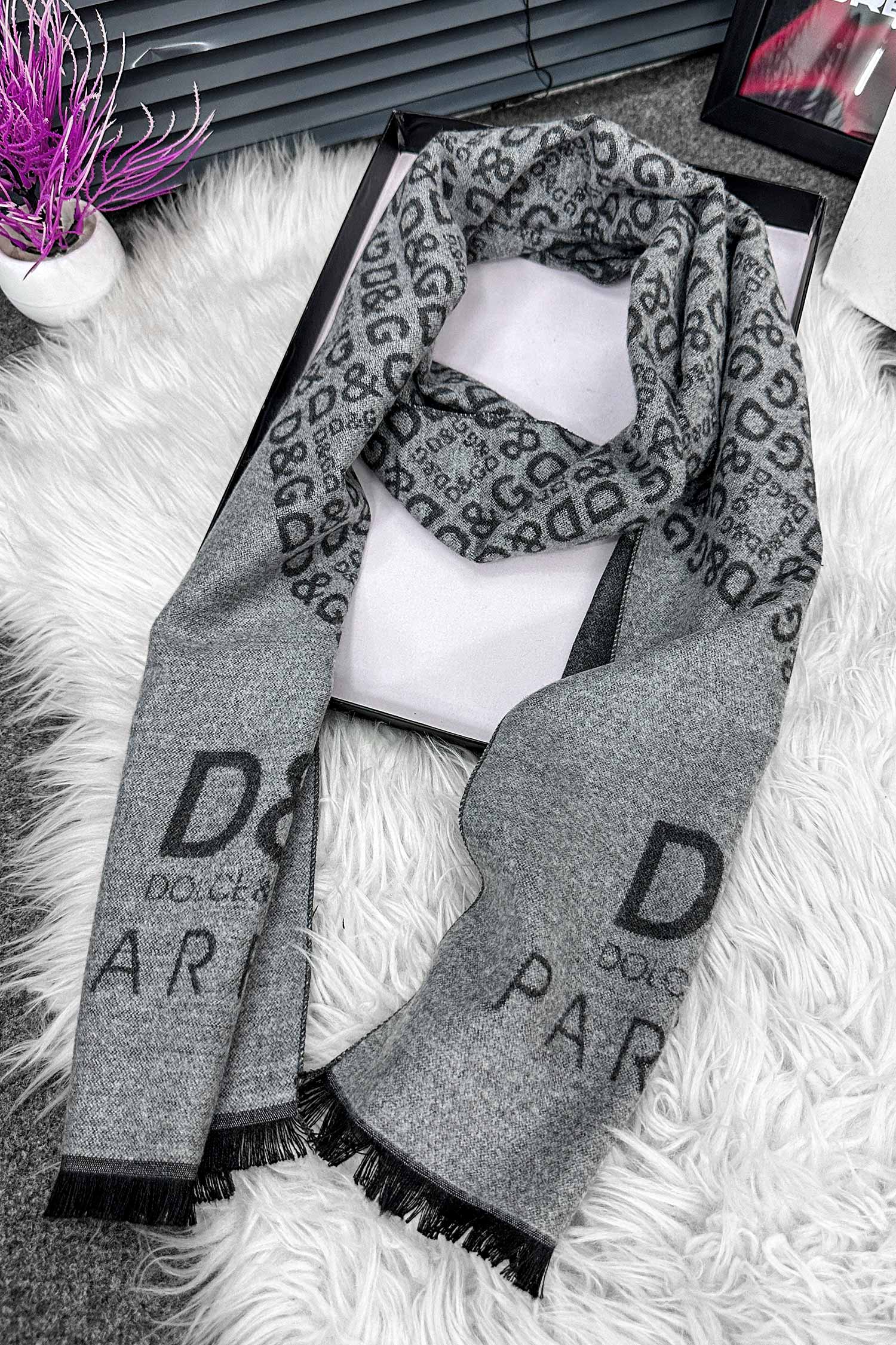 Dlce&Gabna Monogram-Pattern Imported Men's Wool Muffler