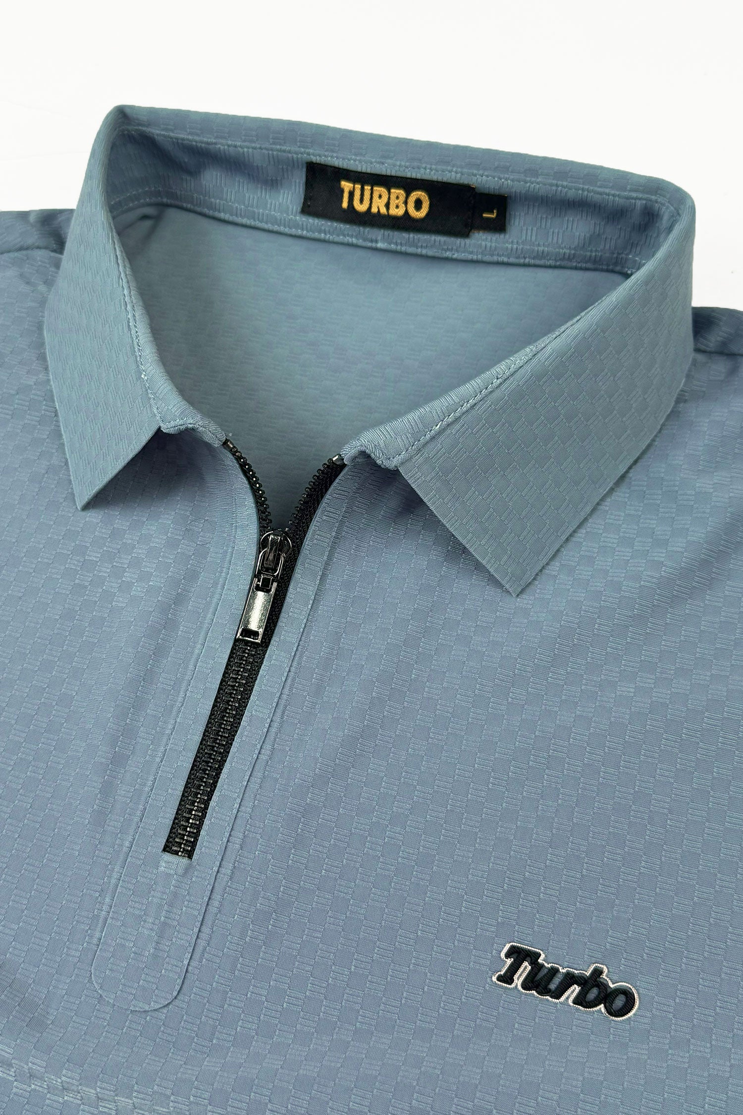 Turbo Abstract Symmetry Zip-Collar Men's Polo Shirt