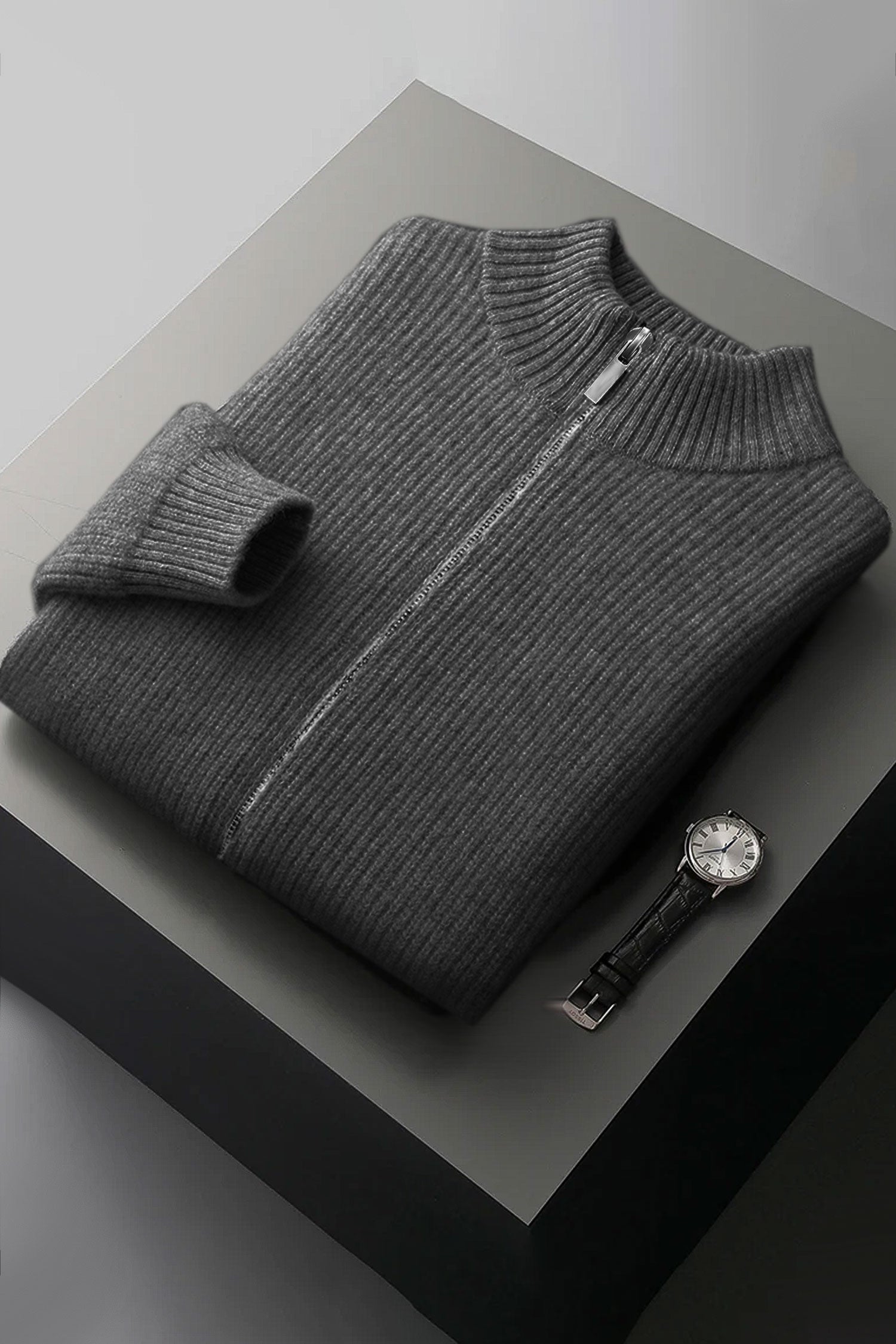 Old Money Zipper Imported Men's Sweater