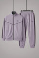 Turbo Athletic Runner Panelled Zipper Tracksuit In Slate Grey