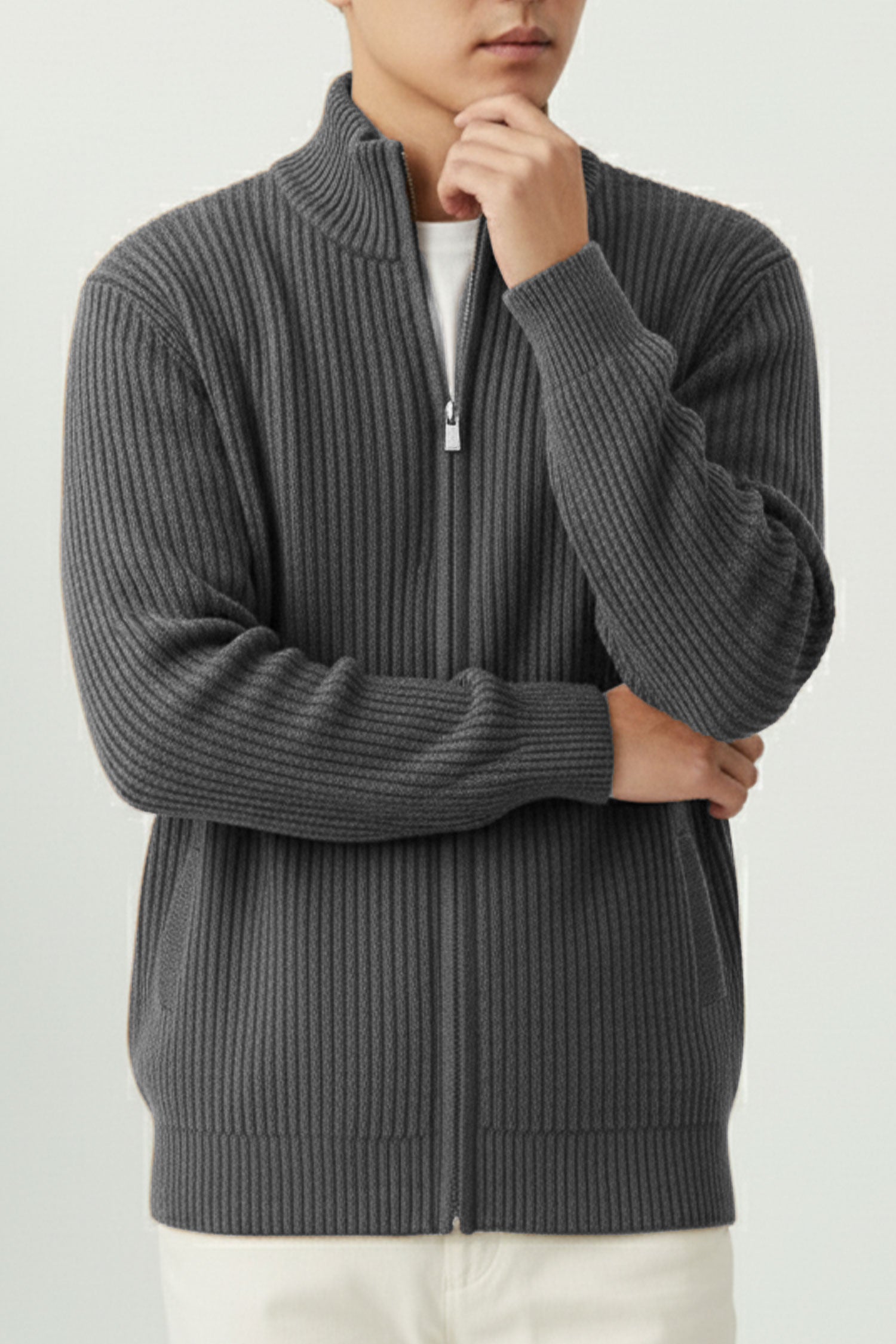 Old Money Zipper Imported Men's Sweater