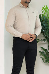 Turbo Dobby Textured Long Sleeve Cotton Casual Shirt In Slate Grey