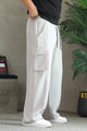 Turbo Multi-Pocket Style Loose Bottom Trouser In Silver&Grey