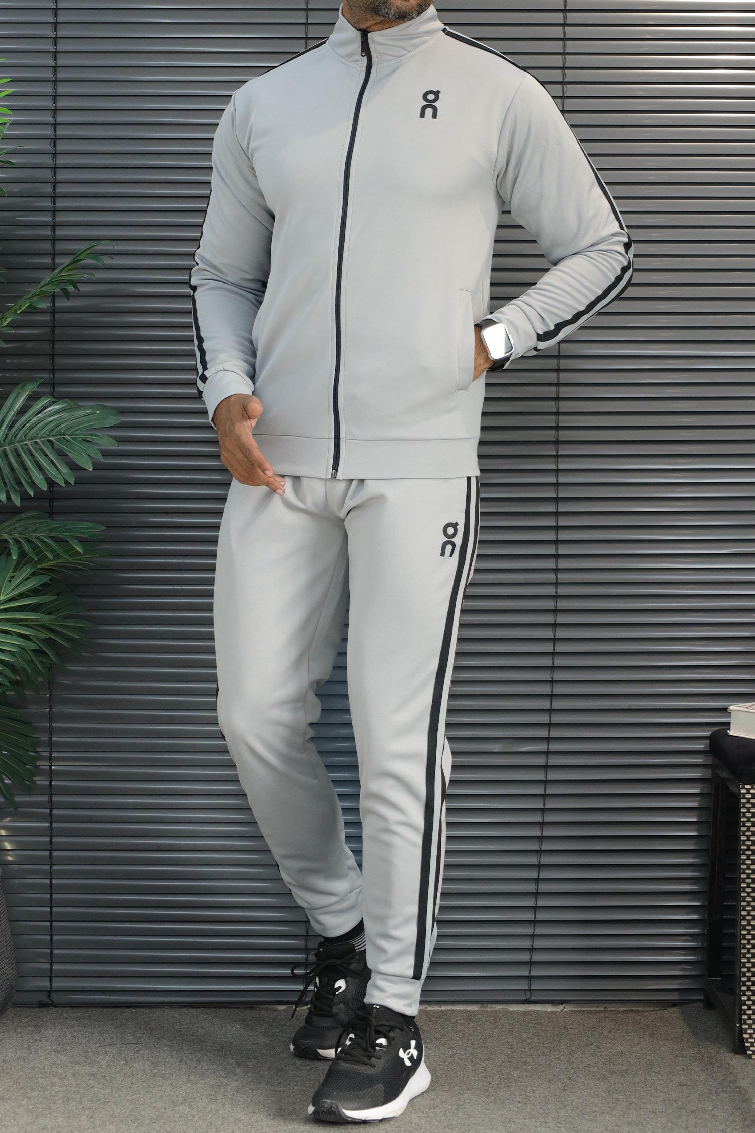 On Clod Athletic Side Stripe Zipper Men's Co-Ord Set