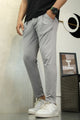 Turbo ProForm Waffle Texture Slim Fit Trouser In Siver Grey