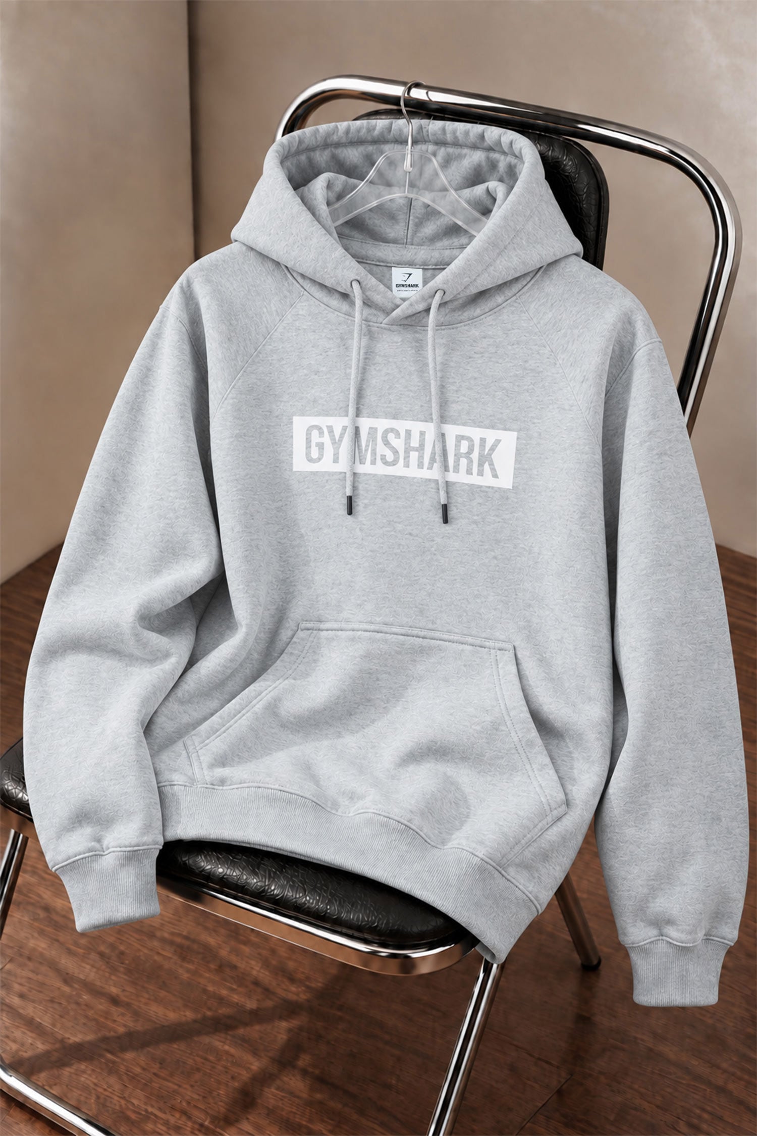 Gymshrk Worn Graphic Men's Hoodie In Silver Grey