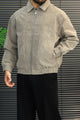 Men's Relaxed Fit Suede Leather Jacket In Silver Grey
