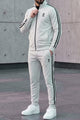 On Clod Athletic Side Stripe Zipper Men's Co-Ord Set In Silver Grey