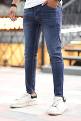 Ankle Fit Turbo Jeans In Stone Blue