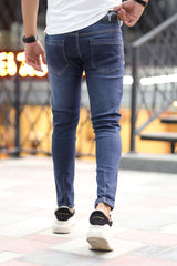 Ankle Fit Turbo Jeans In Stone Blue