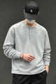 Turbo Basic Henley Imported Round Neck Men's Sweatshirt