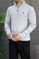 Polo Cable Knit Texture Quarter-Zip Imported Men's Jumper Sweater