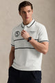 Hcket London Panel Amr Chest Men's Polo Shirt In Stone Grey