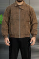 Men's Classic Stand Suede Leather Jacket