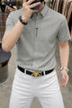 Turbo Seamless Smooth Silk Casual Shirt In Thundar Grey