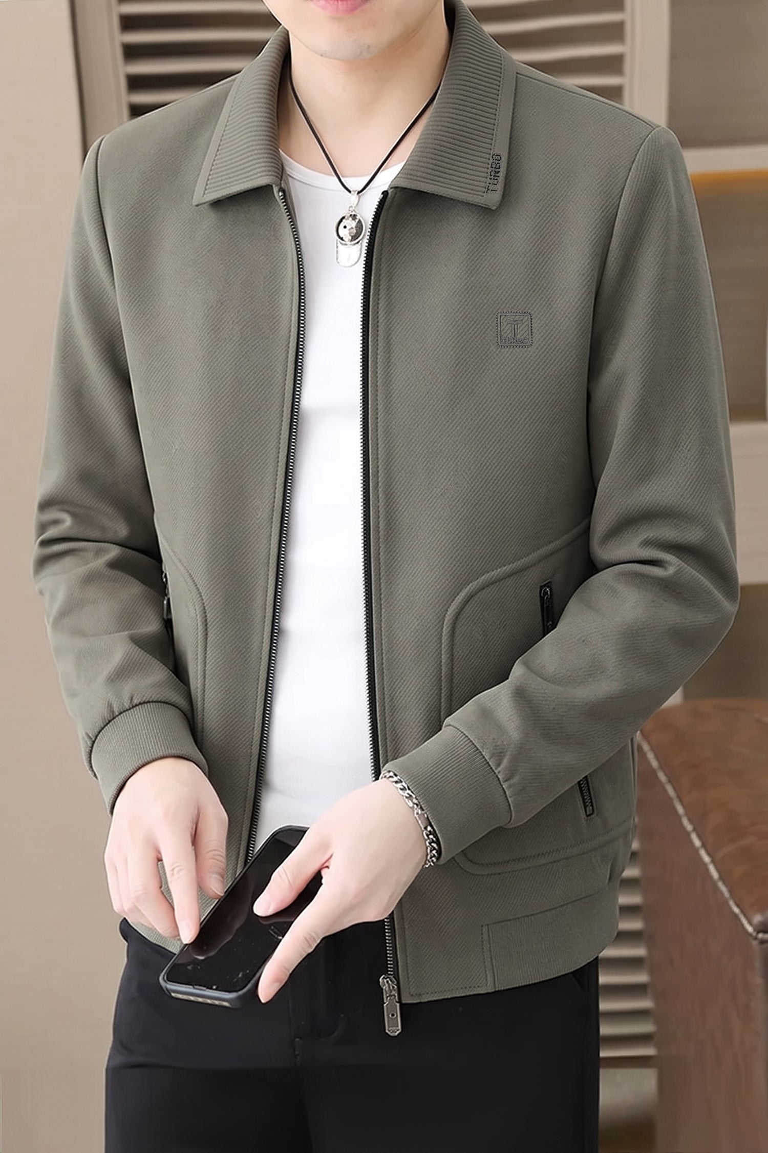 Turbo Wind-Breaker Imp Men's Wool Jacket In Thundar Grey