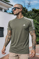 Adds Shoulders 3 Stripe Style Imp Dry-Fit Tee In Thundar Grey