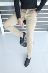 Elegant Self Texture Knitted Cotton Ankle fit Pant In Thunder Grey