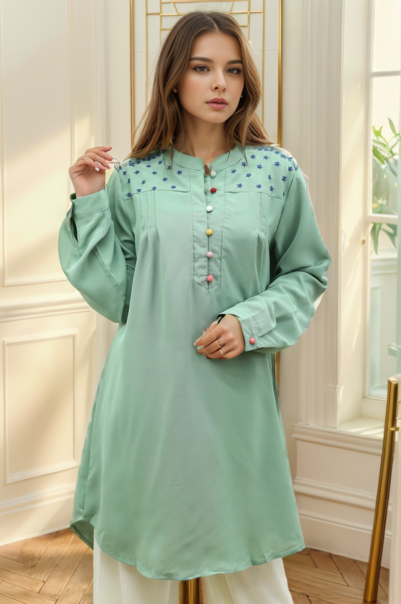 Embroidered Design Turkish Imported Long Top