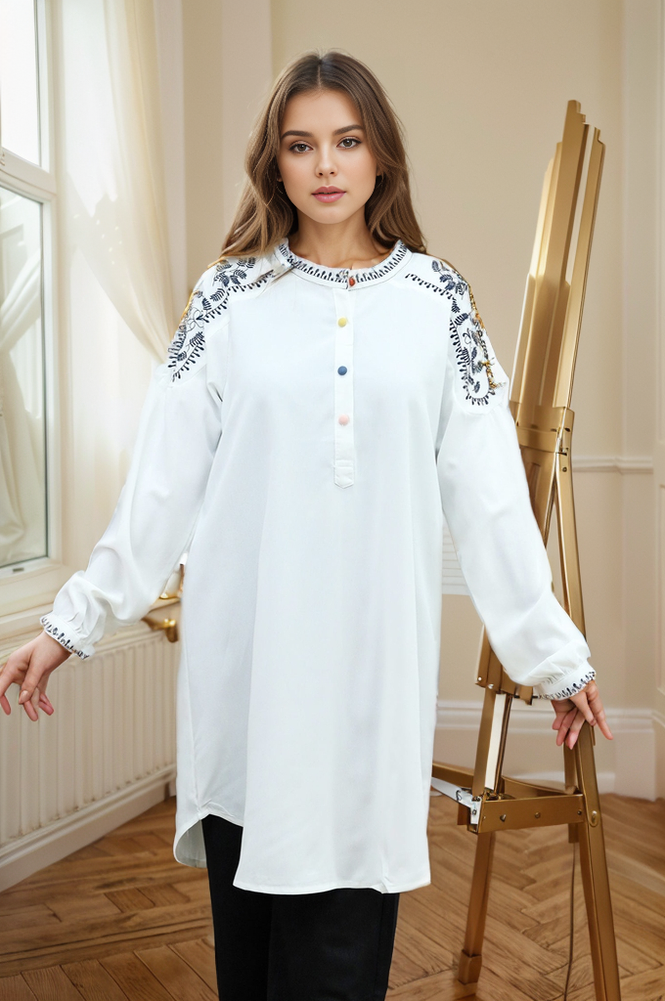 Embroidered Design Turkish Imported Long Top