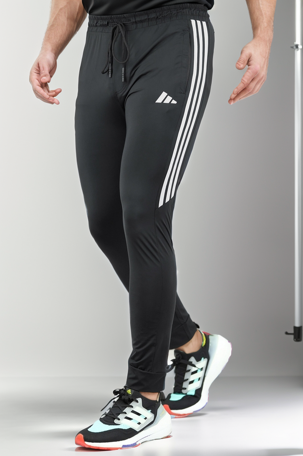 Adds Side Stripes Sportswear Trouser in Black