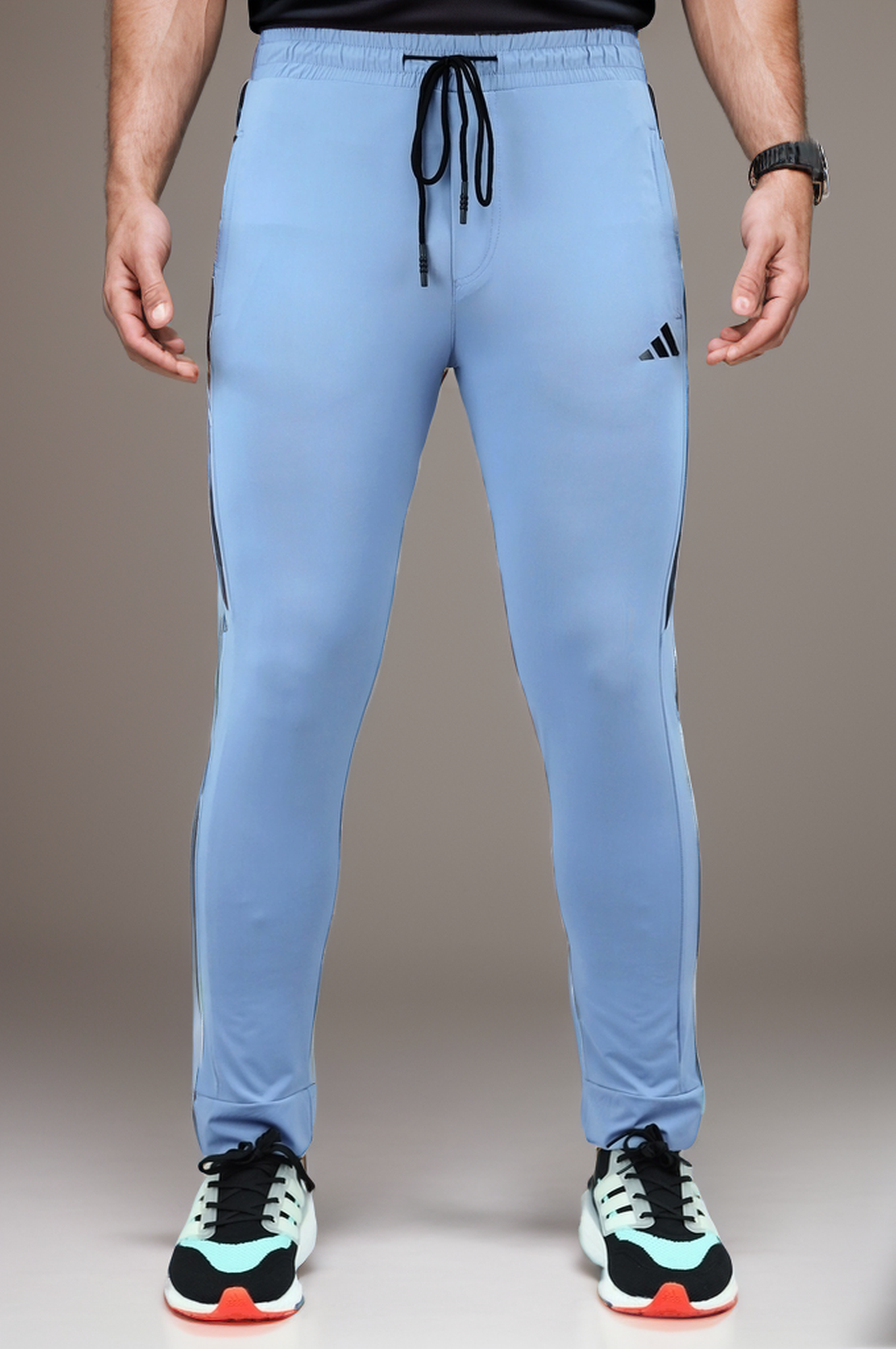 Adds Side Stripes Sportswear Trouser in Slate Blue