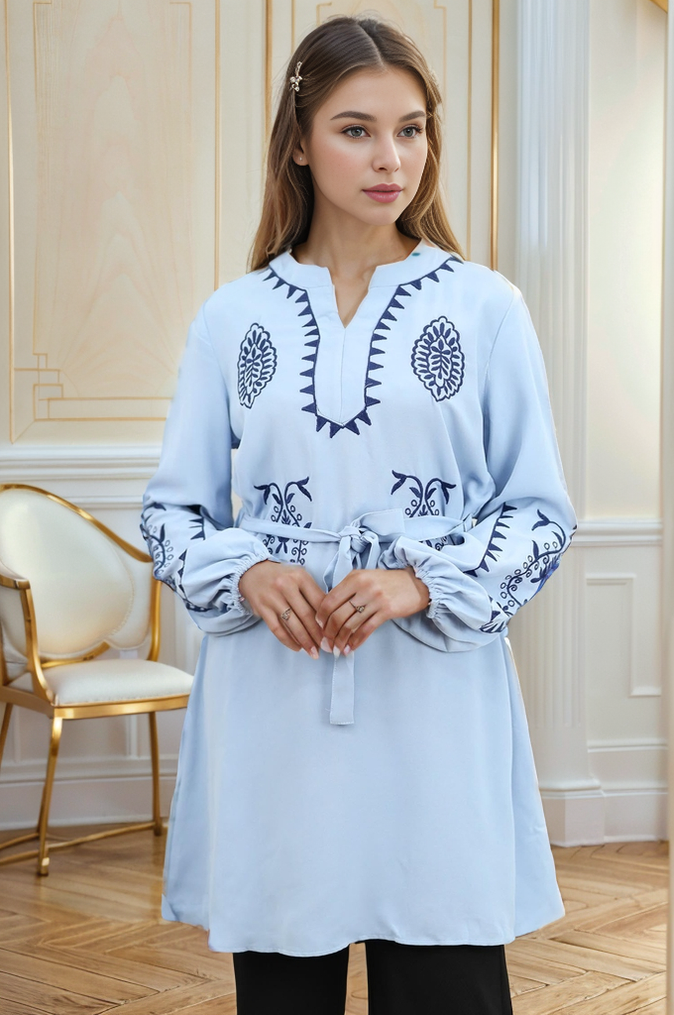 Embroidered Sleeve Design Turkish Imported Top