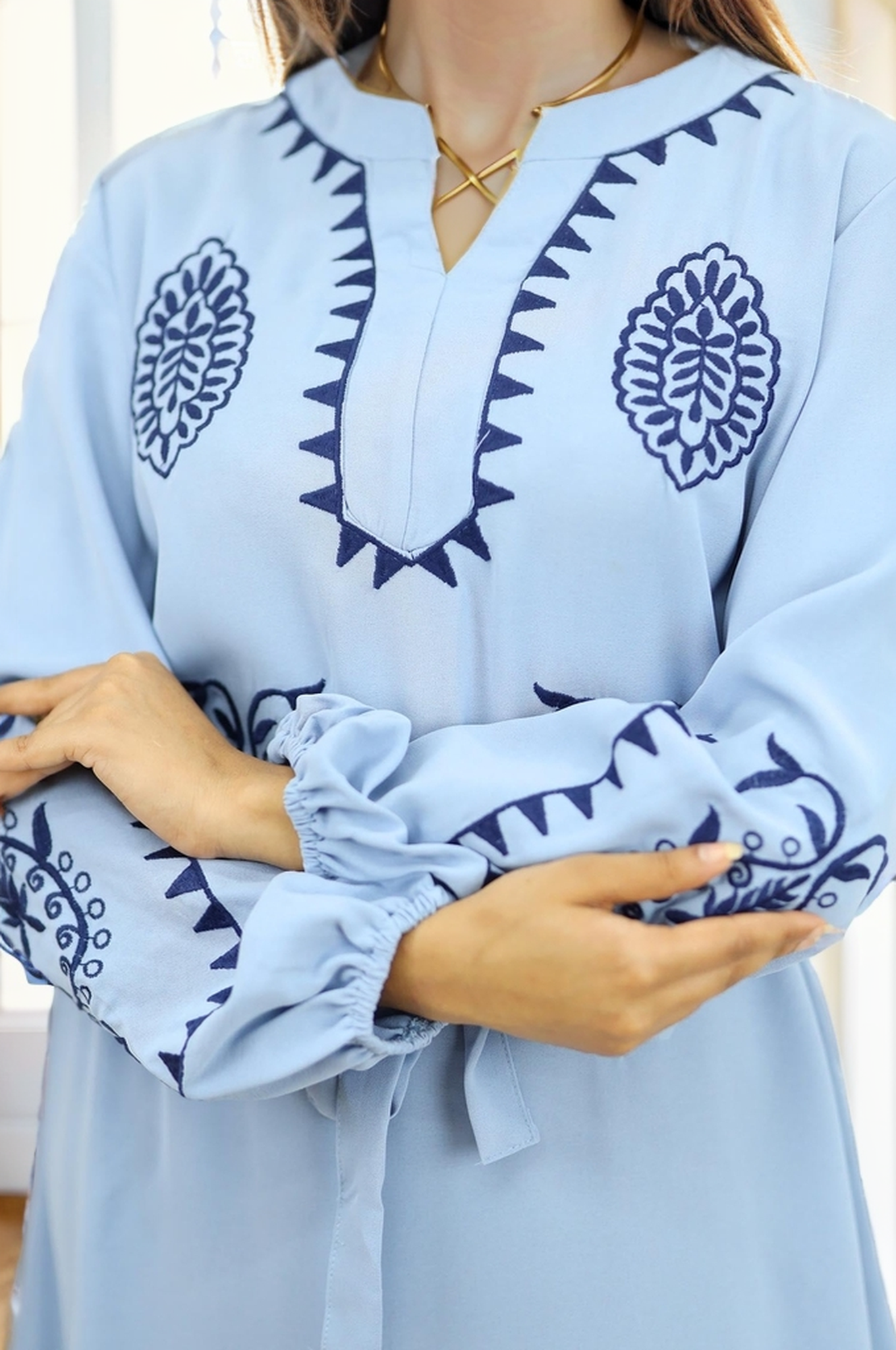 Embroidered Sleeve Design Turkish Imported Top