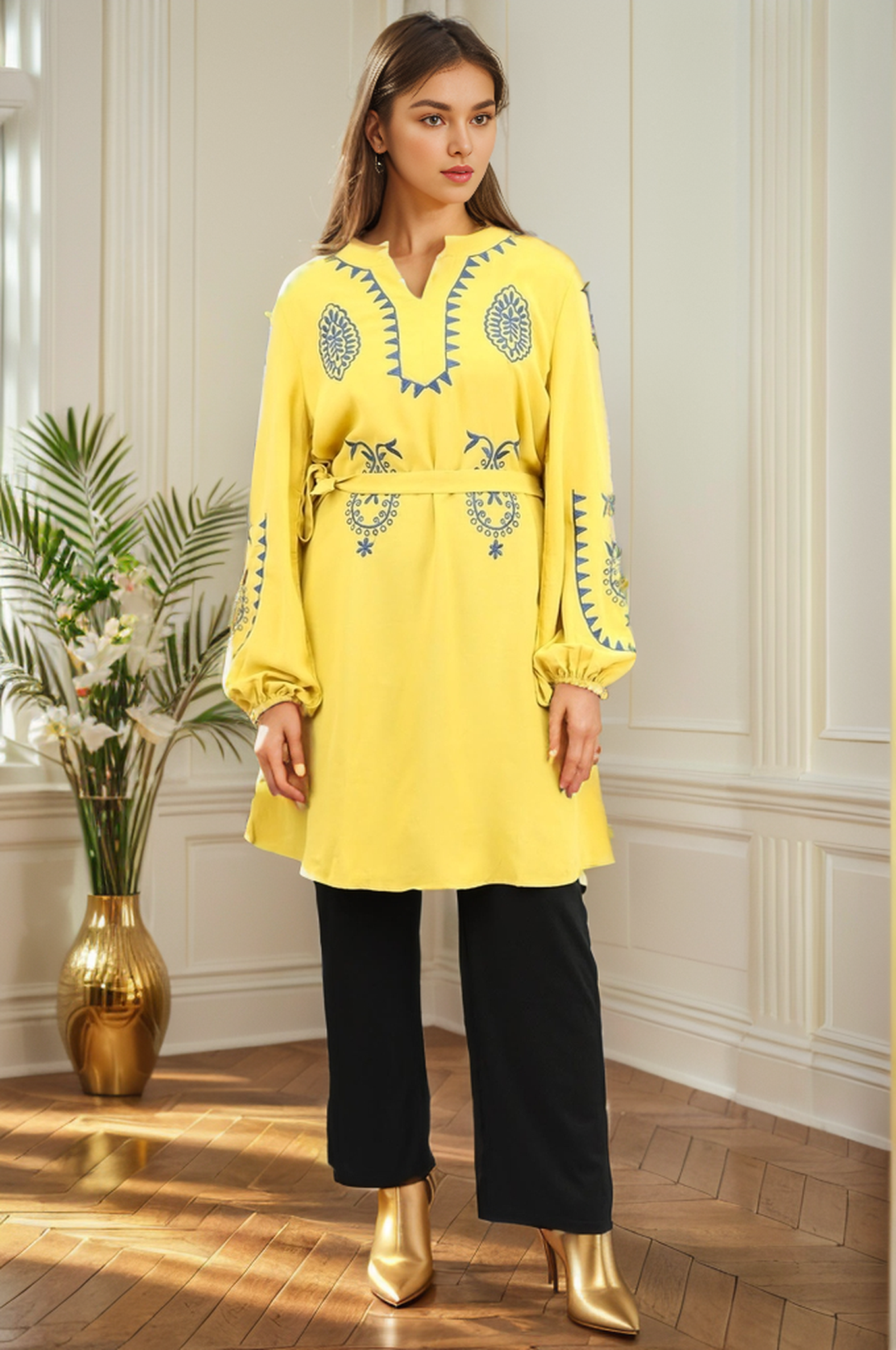 Embroidered Sleeve Design Turkish Imported Top