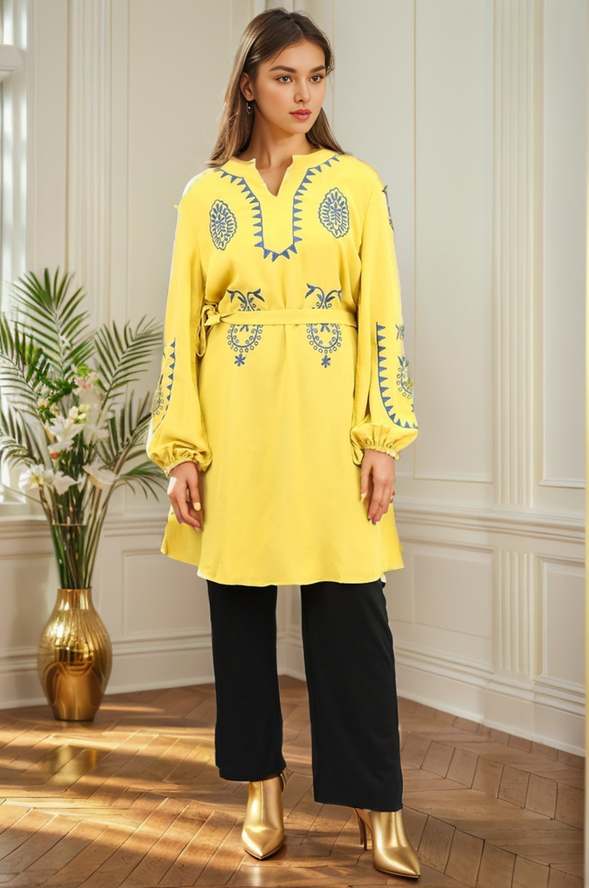 Embroidered Sleeve Design Turkish Imported Top