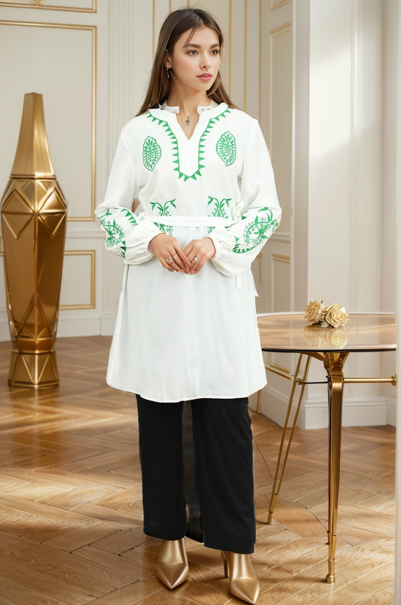 Embroidered Sleeve Design Turkish Imported Top