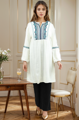 Embroidered Design Collar Turkish Imported Top