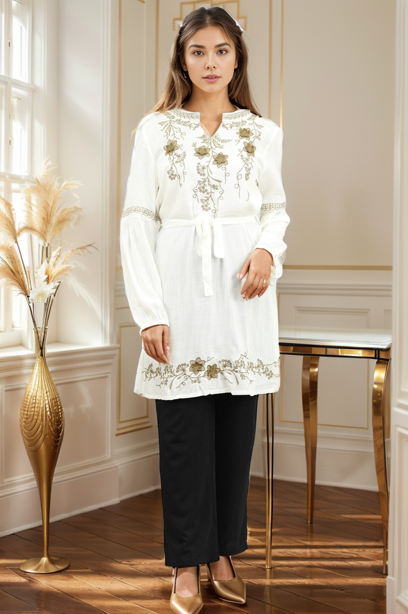 Floral Embroidered Design Turkish Imported Top