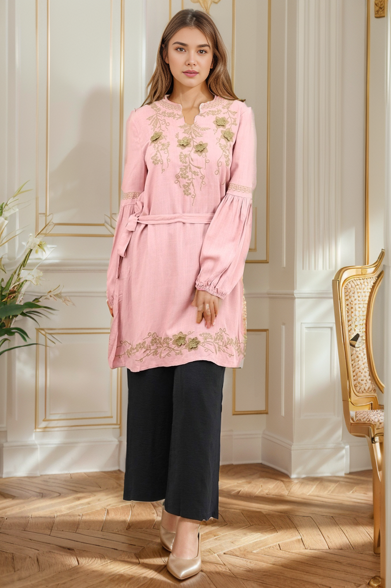 Floral Embroidered Design Turkish Imported Top