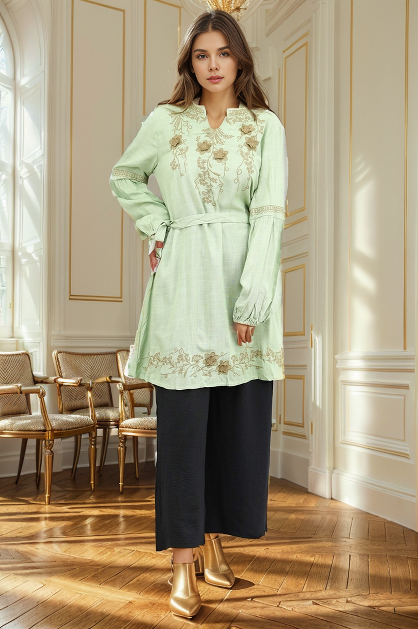 Floral Embroidered Design Turkish Imported Top