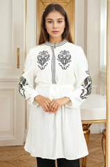 Embroidery Design Collar Line Turkish Imported Top