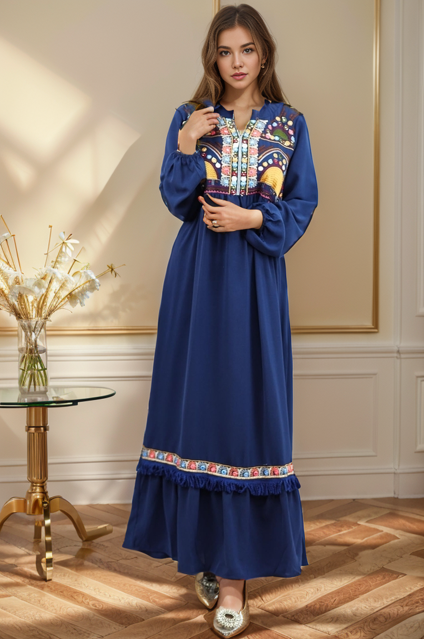 Embroidered Design Formal Fit Frock