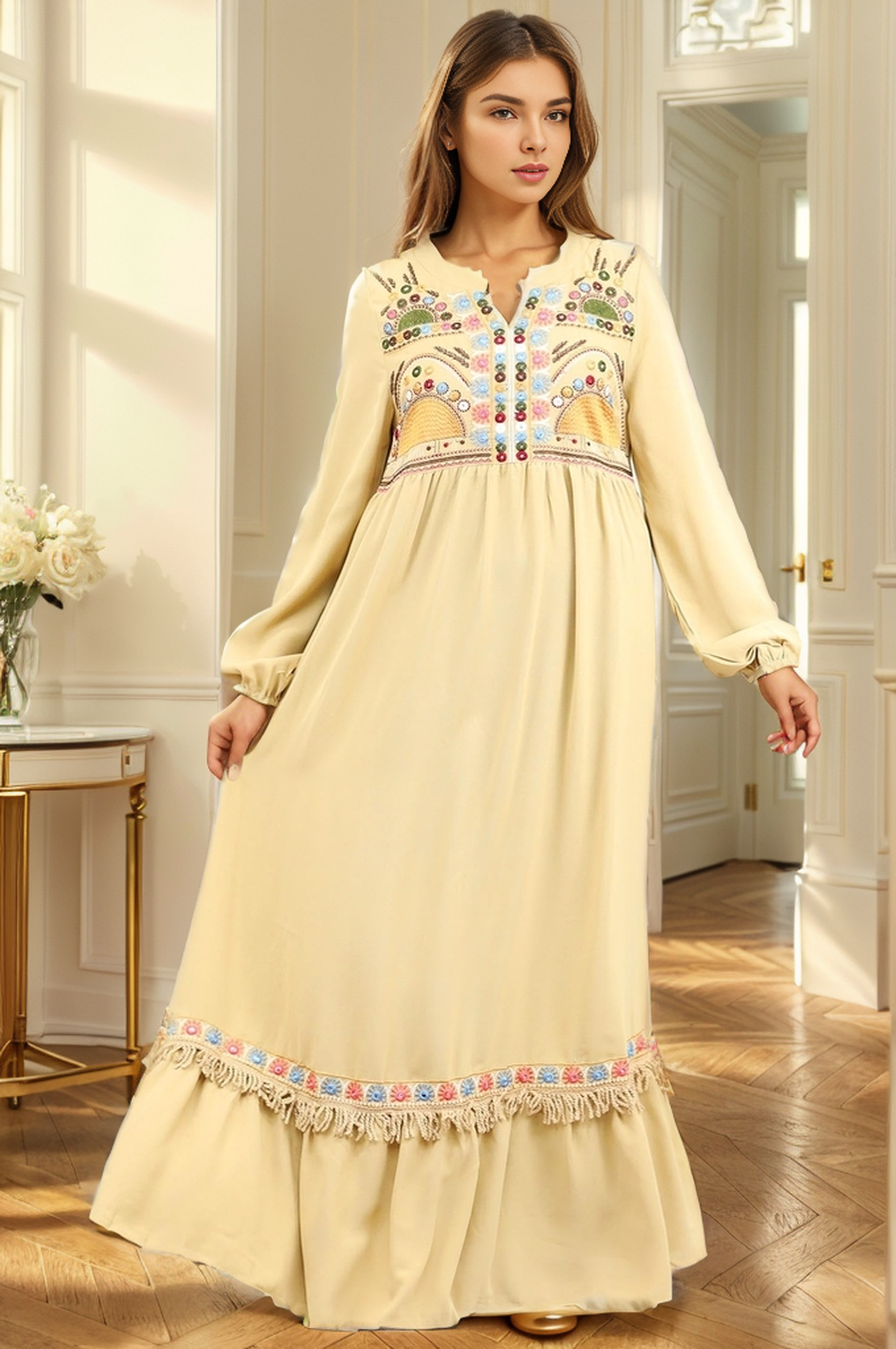 Embroidered Design Formal Fit Frock