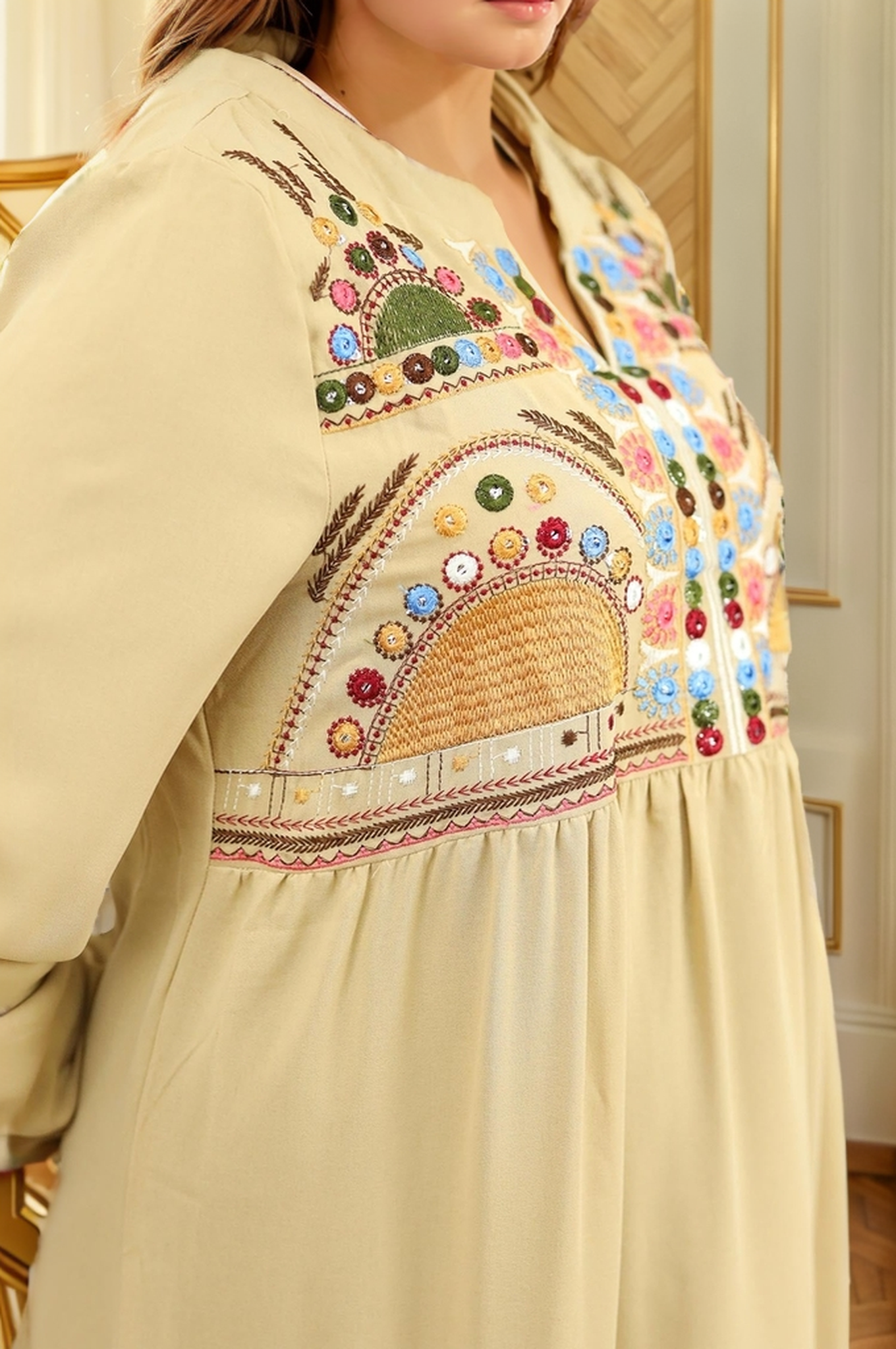 Embroidered Design Formal Fit Frock