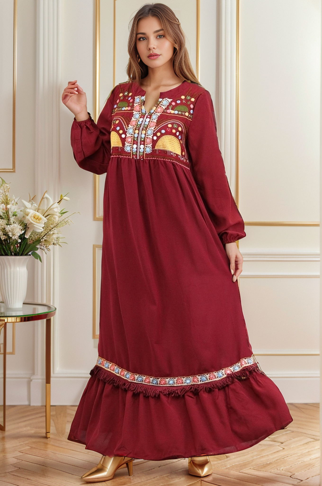 Embroidered Design Formal Fit Frock