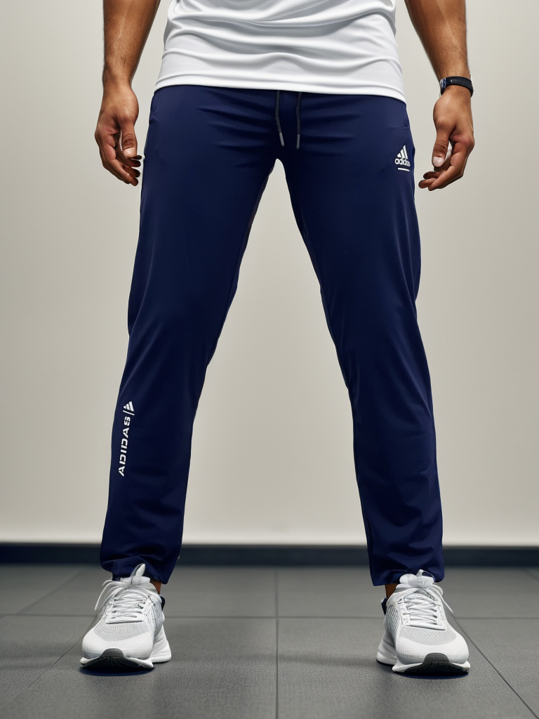 Adds Printed Slogan Imported Trouser In Navy Blue