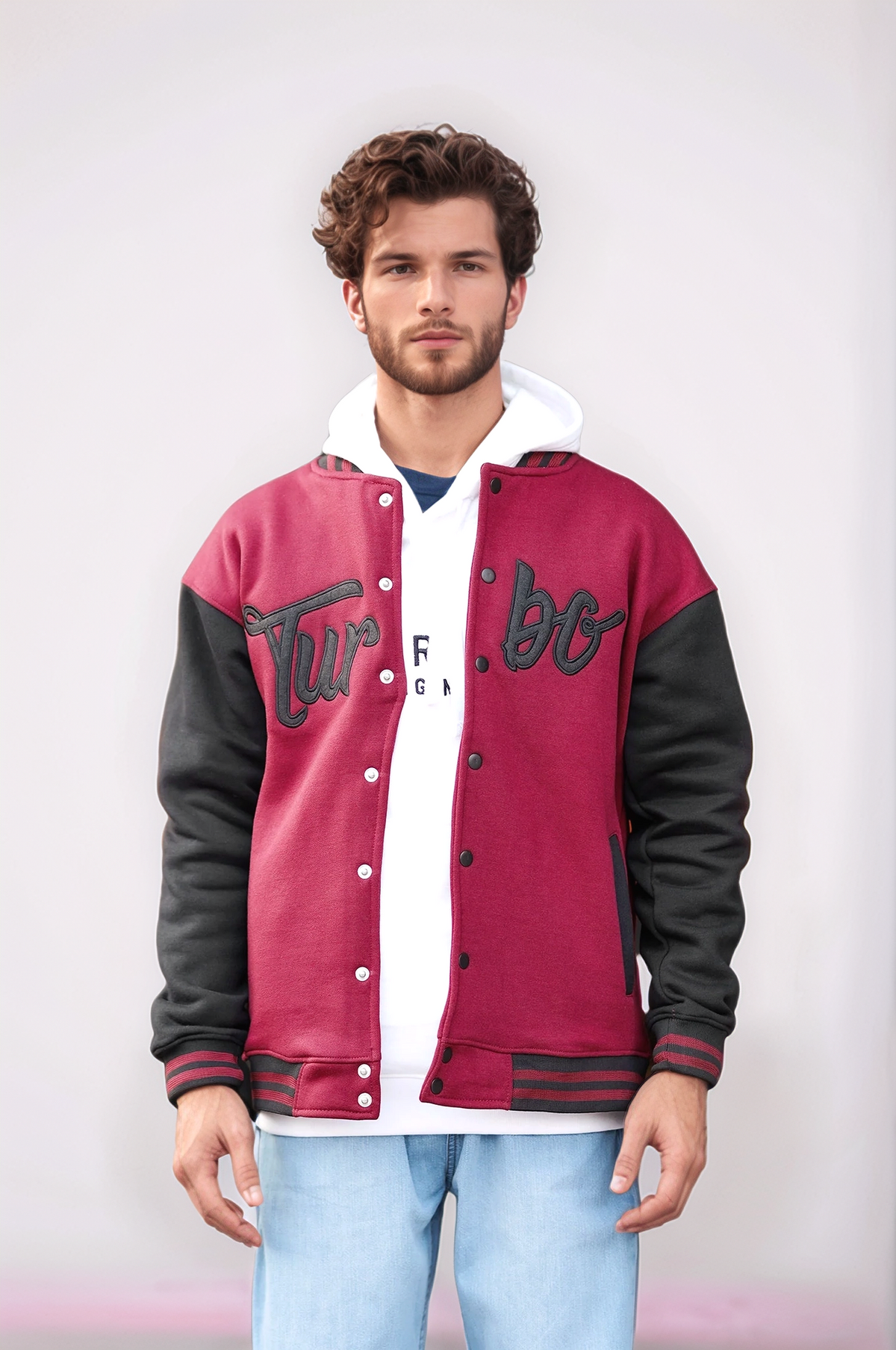 Turbo Button Style Men's Varsity Jacket