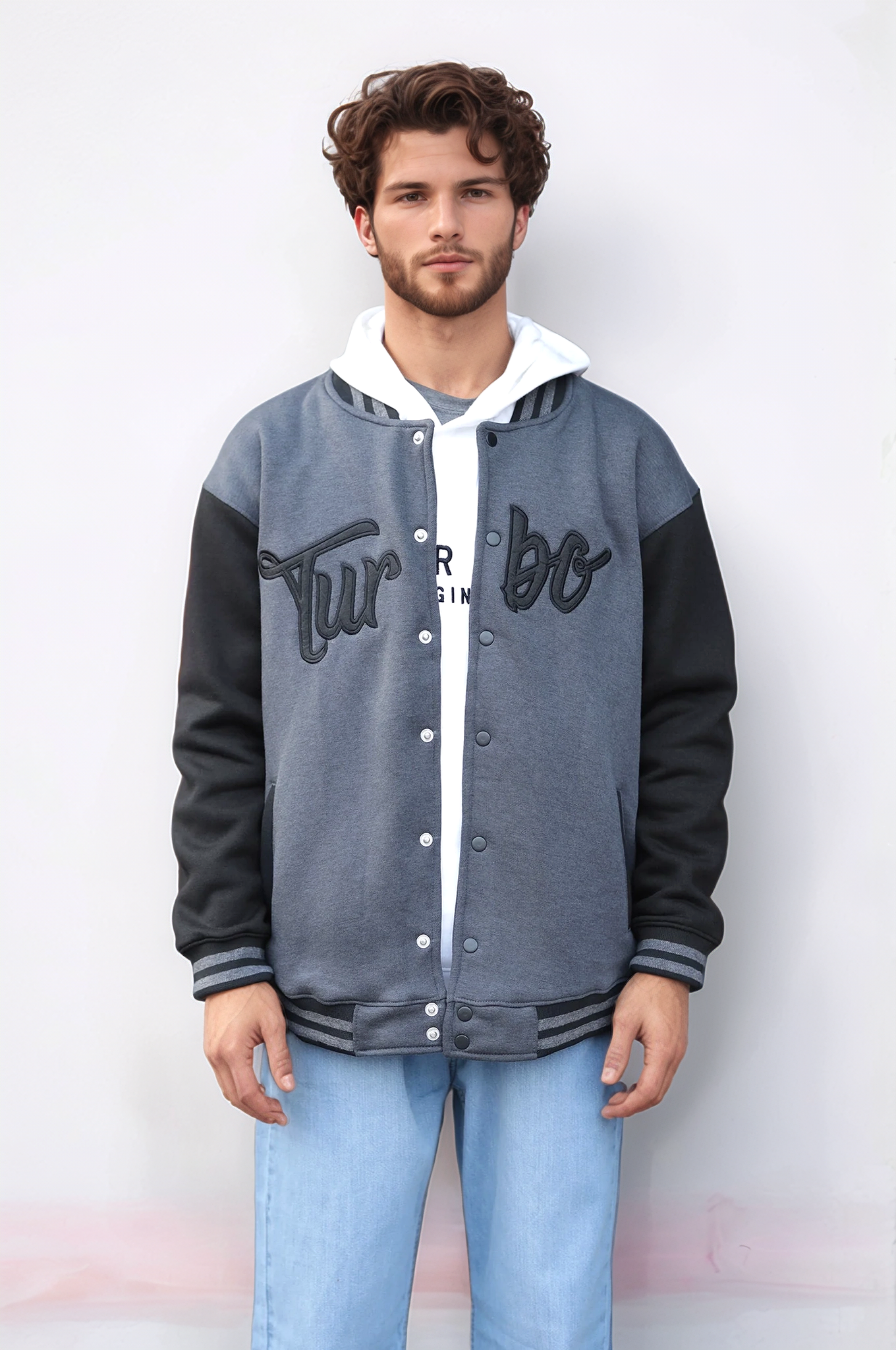 Turbo Button Style Men's Varsity Jacket