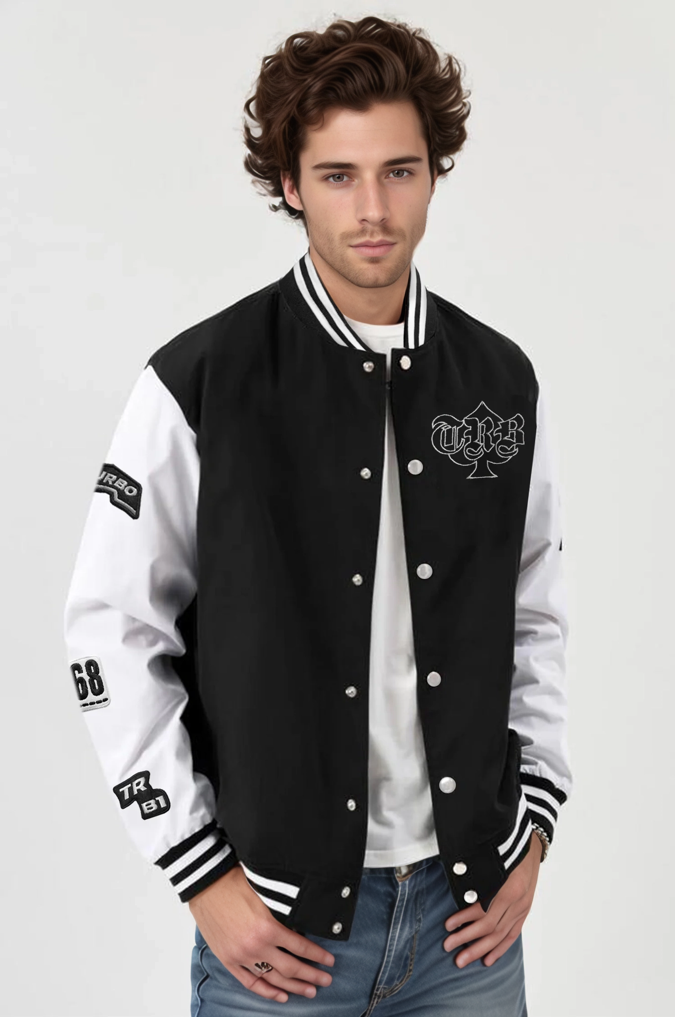 Turbo Contrast Tone Men's Varsity Jacket