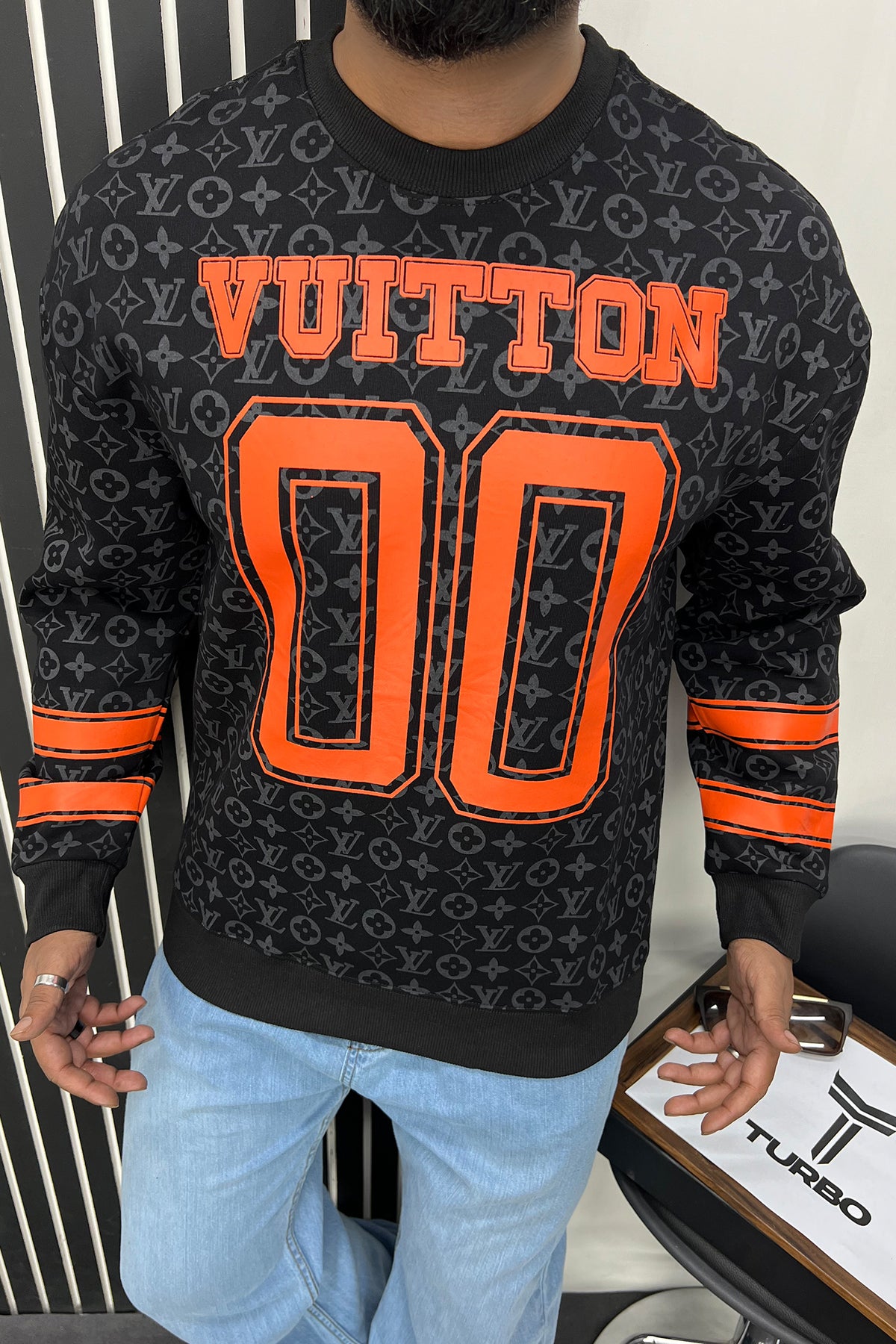 Luis Vten All Over Logo Full Sleeves Men's Sweatshirt